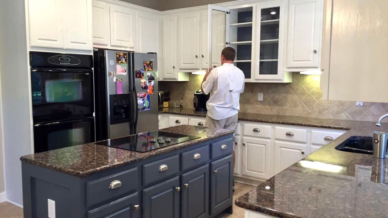 Kevin changing cabinets